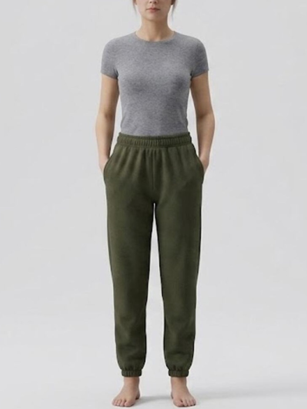 NWOT NAKED WARDROBE Women's Green French Terry Joggers